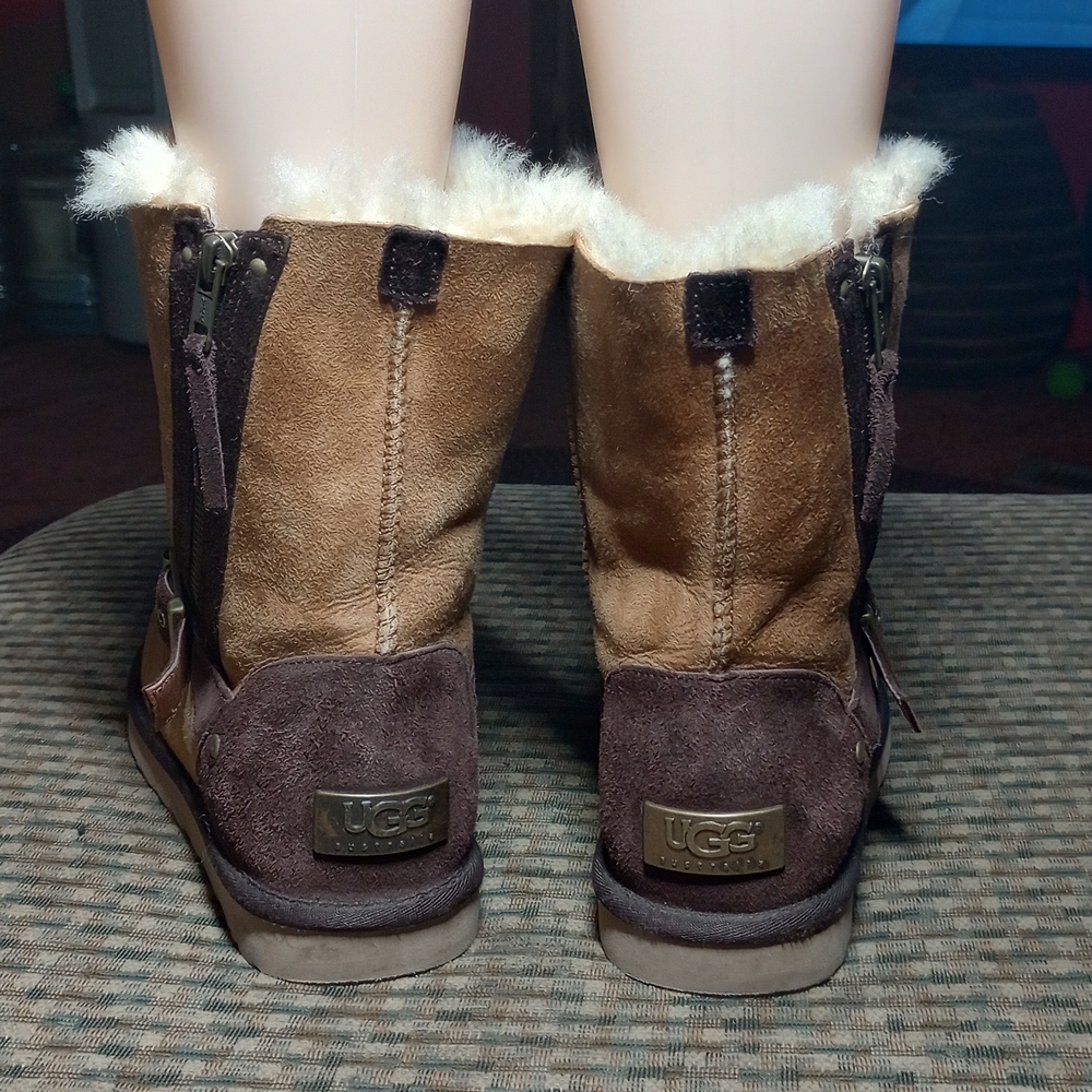 UGG Tan and Brown Winter Boots - Picture 3 of 12